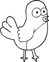 black and white cartoon robin