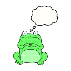 thought bubble cartoon nervous frog