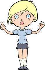 cartoon girl asking question