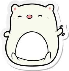 sticker of a cartoon polar bear