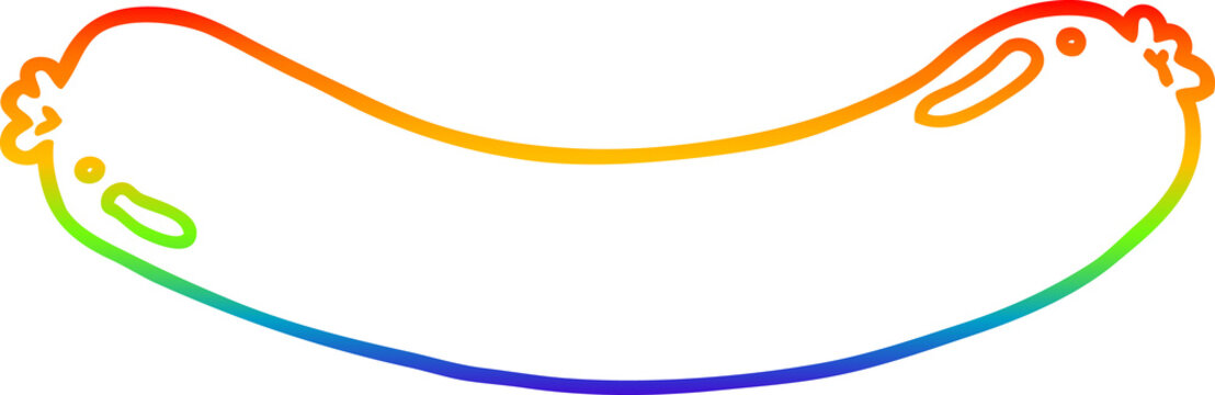 recommend clip art: rainbow gradient line drawing cartoon sausage