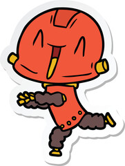 sticker of a cartoon robot