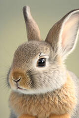Obraz premium rabbit - Cute Baby Bunny - Created with Generative AI technology.