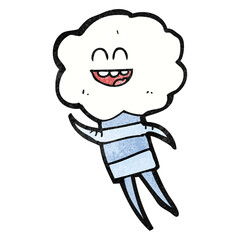 textured cartoon cute cloud head creature