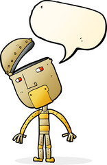 cartoon robot with speech bubble