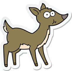 sticker of a cartoon deer