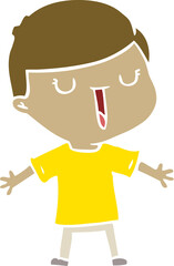 flat color style cartoon happy boy
