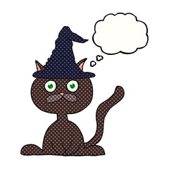 thought bubble cartoon halloween cat