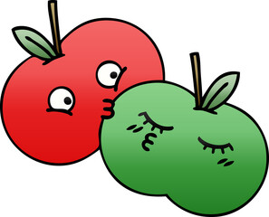 gradient shaded cartoon apples