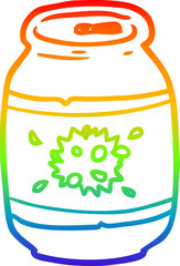 rainbow gradient line drawing can of soda