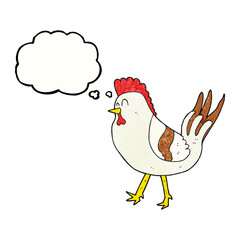 thought bubble textured cartoon chicken