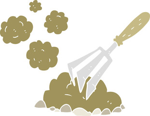 flat color illustration of a cartoon gardening tool