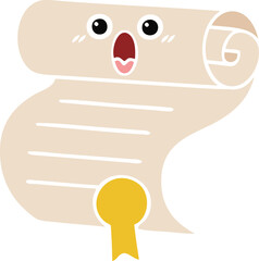 flat color retro cartoon contract