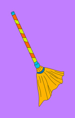 Orange and yellow walis tambo (soft broom) 