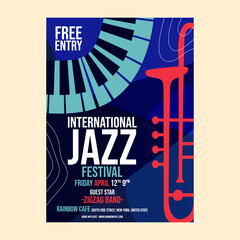 Jazz music poster design template