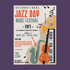 Jazz music poster design template