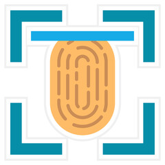 Fingerprint Scanner Sticker Icon