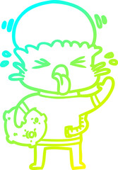 cold gradient line drawing weird cartoon alien