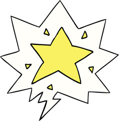 cartoon star and speech bubble