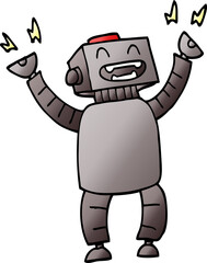 cartoon doodle happy robot