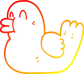 warm gradient line drawing cartoon rubber duck