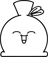 line drawing cartoon sack