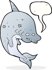 cartoon shark with speech bubble