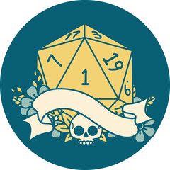 natural one d20 dice roll illustration