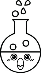 line drawing cartoon test tube