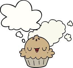 cute cartoon pie and thought bubble