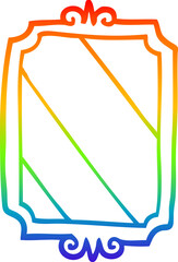 rainbow gradient line drawing cartoon mirror