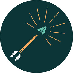 icon of tattoo style old flint tip arrow
