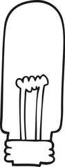 black and white cartoon light bulb