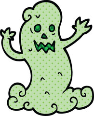comic book style cartoon spooky ghost