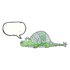 speech bubble textured cartoon dinosaur