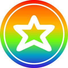 star shape circular in rainbow spectrum