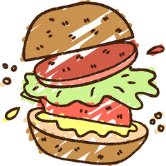 Burger Chalk Drawing
