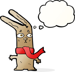 cartoon rabbit with thought bubble