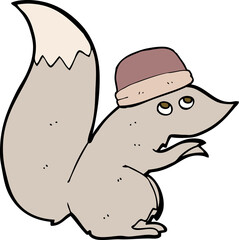 cartoon squirrel wearing hat