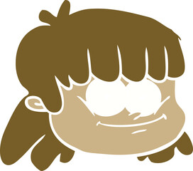 flat color style cartoon female face