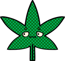 comic book style cartoon marijuana leaf