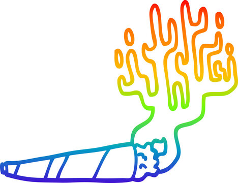 rainbow gradient line drawing cartoon medical pot
