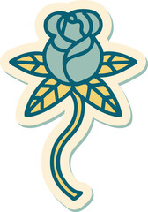 tattoo style sticker of a rose