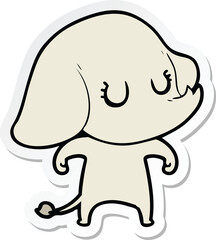 sticker of a cute cartoon elephant