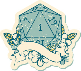 natural one d20 dice roll illustration
