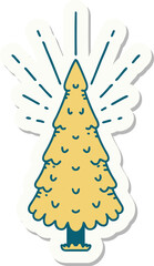 sticker of tattoo style pine tree