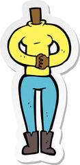 sticker of a cartoon female body
