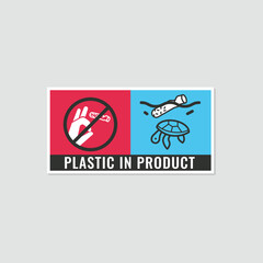 Plastic In Product. Cigarette Butts. Pictogram on single-use products.