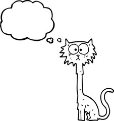 thought bubble cartoon cat