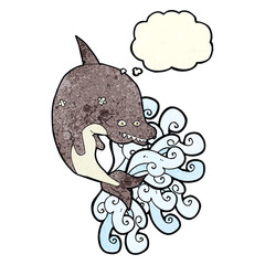 cartoon shark with thought bubble